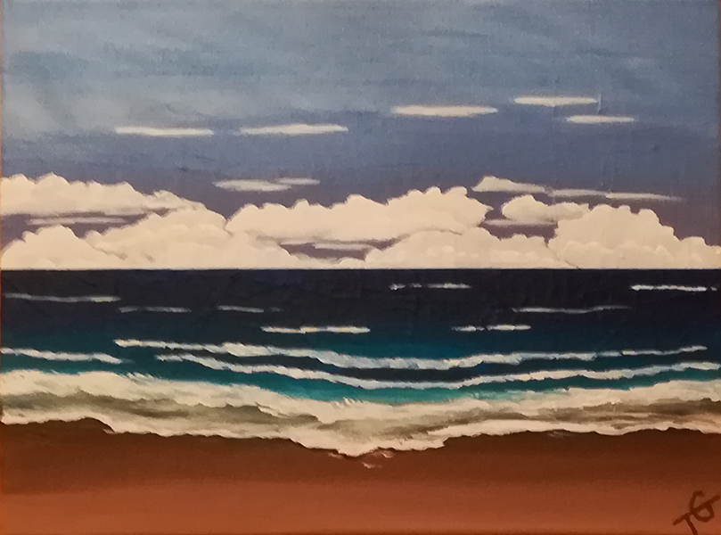 Stormy Sea by Tanja Günther, Landschaftsmalerei